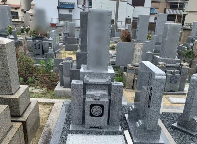 羽曳野市の建墓施工事例｜小土墓地・庵治石（2022年5月） 施工後