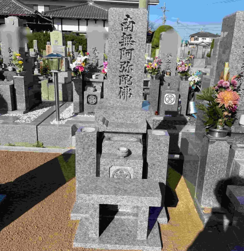 羽曳野市の建墓施工事例｜向野御苑・庵治石（2023年3月） 施工後