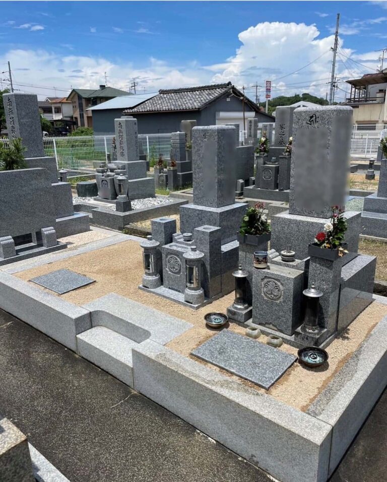 羽曳野市の建墓施工事例｜北宮門徒墓地・庵治石（2023年10月） 施工後