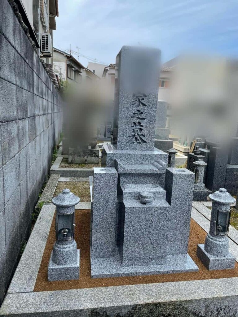 羽曳野市の建墓施工事例｜寺院墓地・真壁石（2024年6月） 施工後