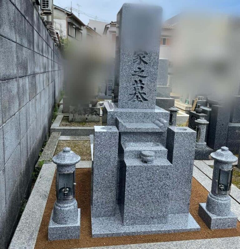 羽曳野市の建墓施工事例｜寺院墓地・真壁石（2024年6月） 施工後