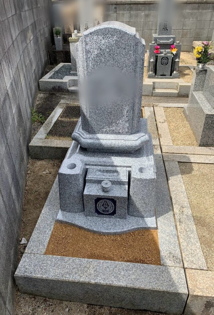 羽曳野市の建墓施工事例｜寺院墓地・真壁石（2024年9月） 施工後