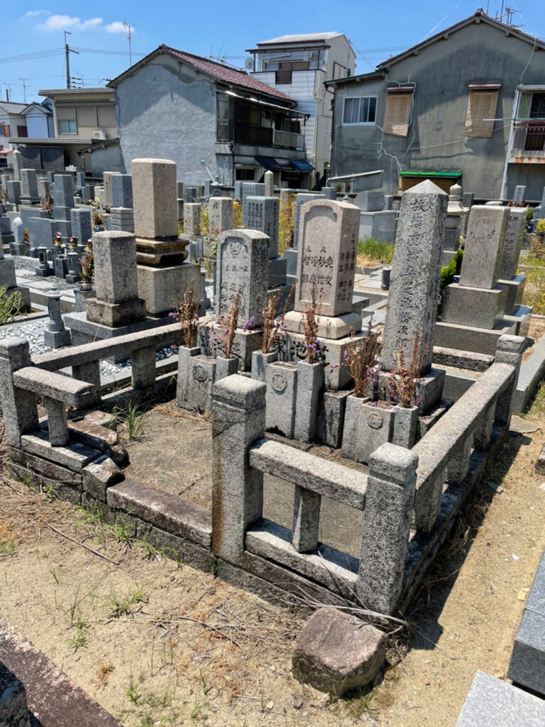 羽曳野市の墓じまい施工事例｜小土墓地（2025年6月） 施工前
