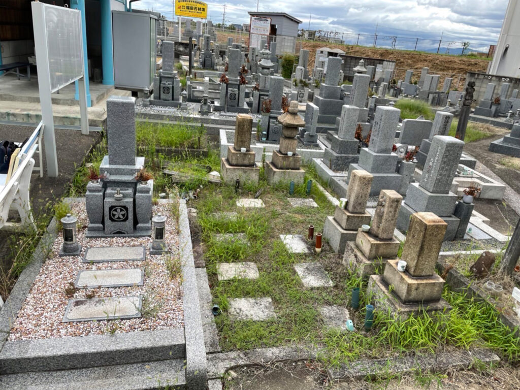 大阪狭山市の墓じまい施工事例｜狭山市池尻共同墓地（2025年6月） 施工前