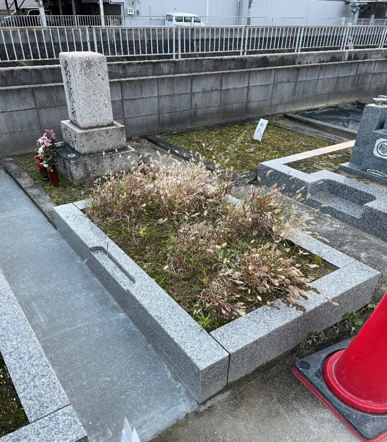 松原市の墓じまい施工事例｜大堀墓地（2025年9月14日）-1 施工前
