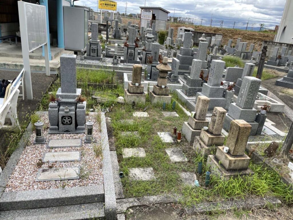 大阪狭山市の墓じまい施工事例｜狭山市池尻共同墓地（2025年9月） 施工前
