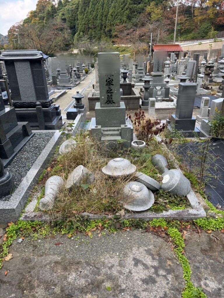対応エリアの墓じまい施工事例｜兵庫県美郡諸寄霊園（2026年1月） 施工前