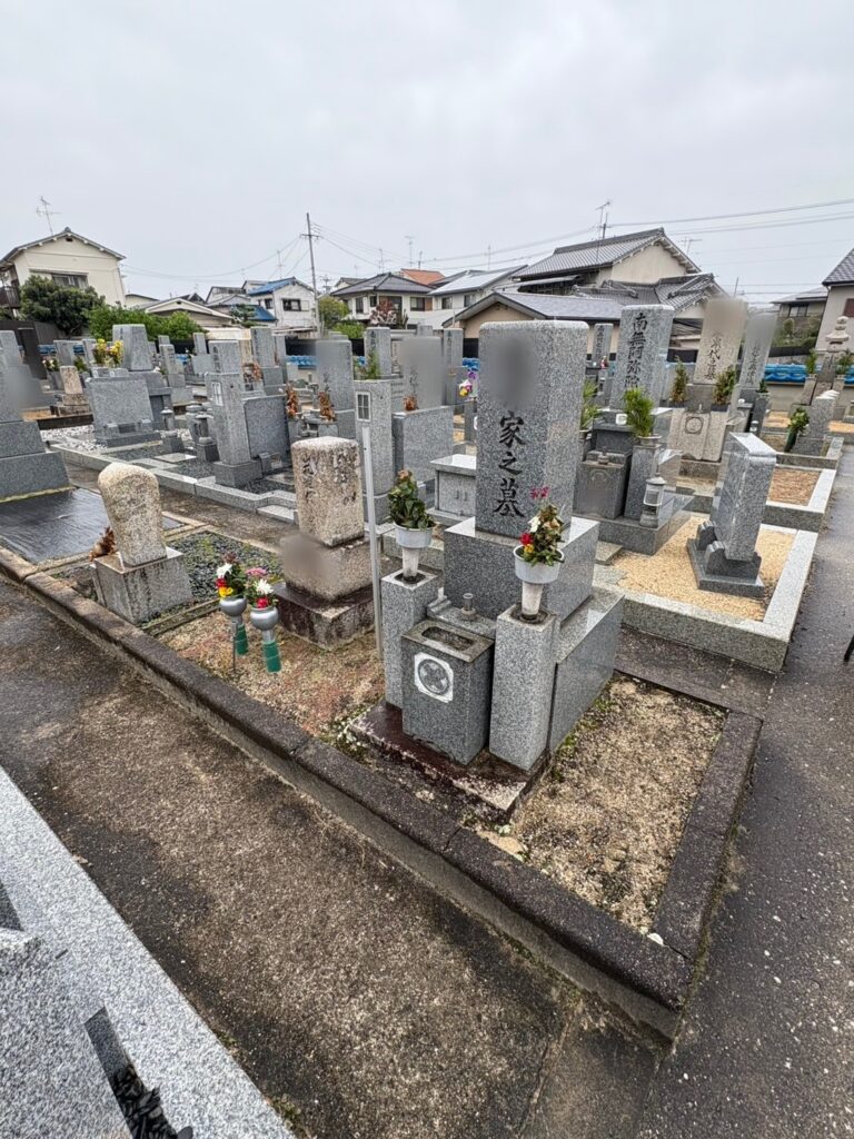 松原市の墓じまい施工事例｜一津屋霊園（2026年1月） 施工前