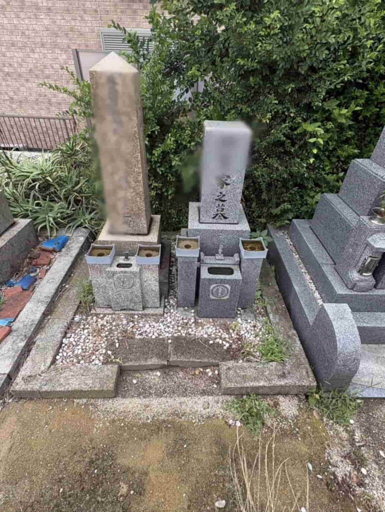 岸和田市の墓じまい施工事例｜共同墓地（2026年6月） 施工前