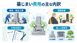 墓じまい費用の主な内訳